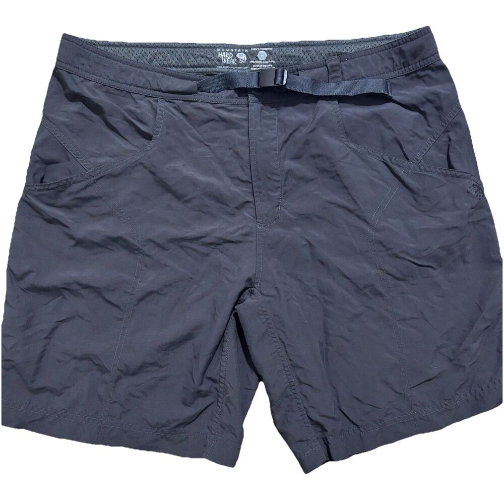 Mountain Hardwear Canyon Shorts Mens Sz 36 Gray Belted Pockets Outdoor Hiking